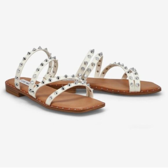 Steve Madden Selina Strappy Slide Sandal white silver 8 - Picture 3 of 10